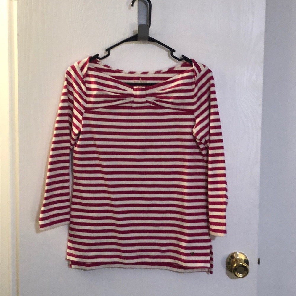 This is a kate spade top that is pink and white striped